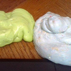 fluffy marshmello and mint  slime